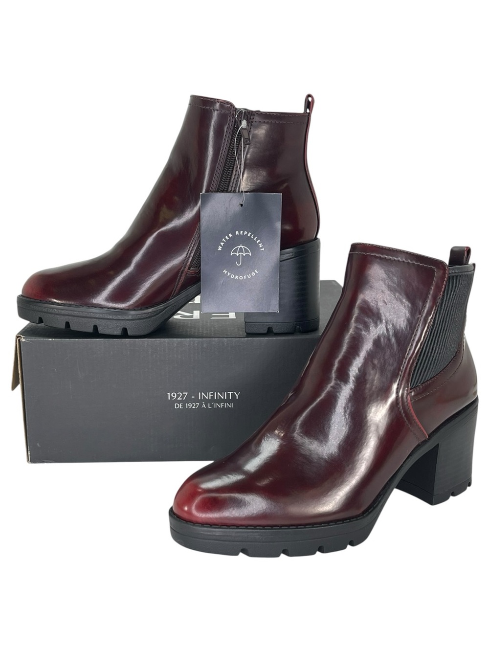 Naturalizer Madalynn Wine Faux Leather Womens Ankle Boots Size 8M